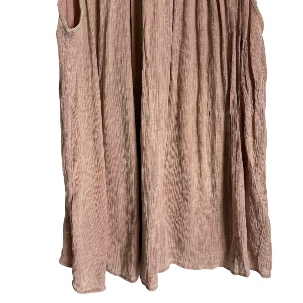 Anthropologie Eri + Ali Sweetbriar Blush Pink Embroidered Tunic Tank Blouse XL - Picture 6 of 11